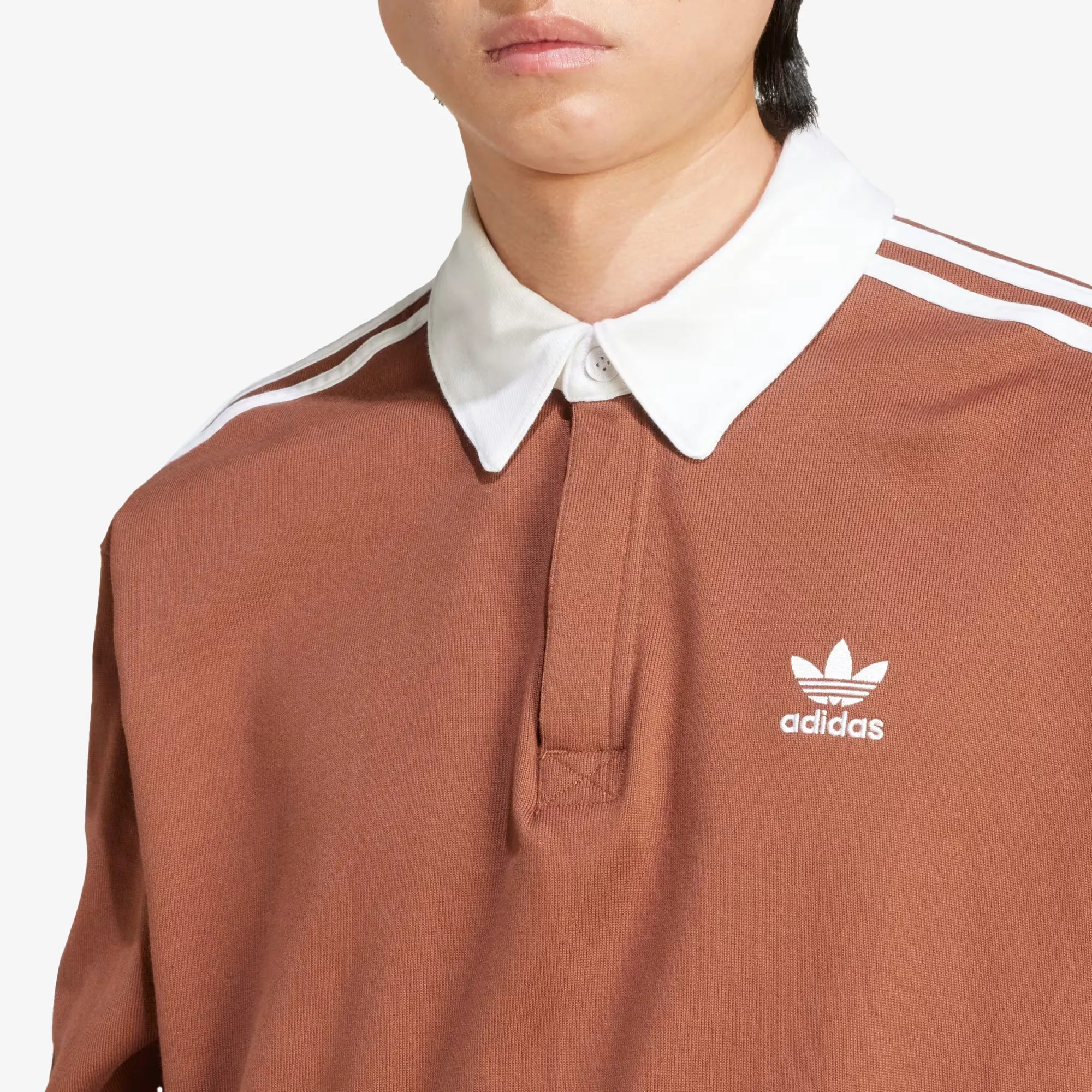 Adidas Originals | ADICOLOR RUGBY POLO SHIRT { PRELOVED BROWN