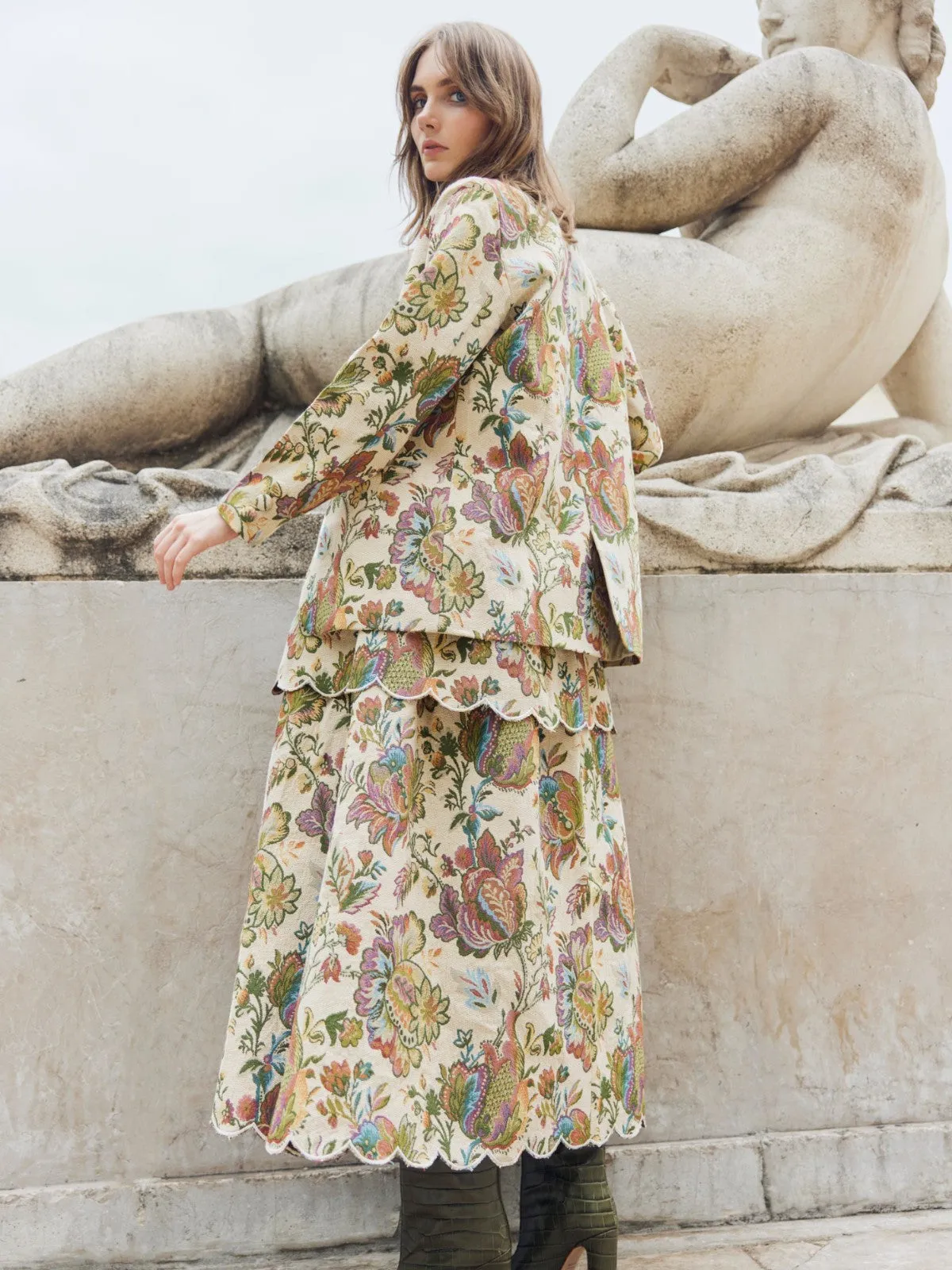 Amber Blazer | Rainbow Floral Jacquard