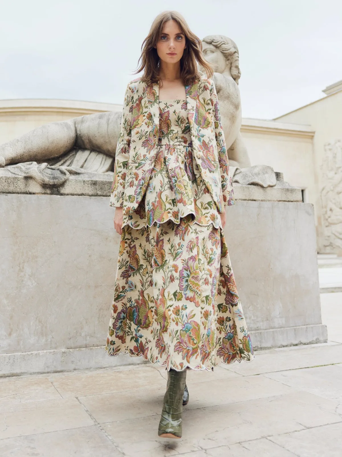 Amber Blazer | Rainbow Floral Jacquard