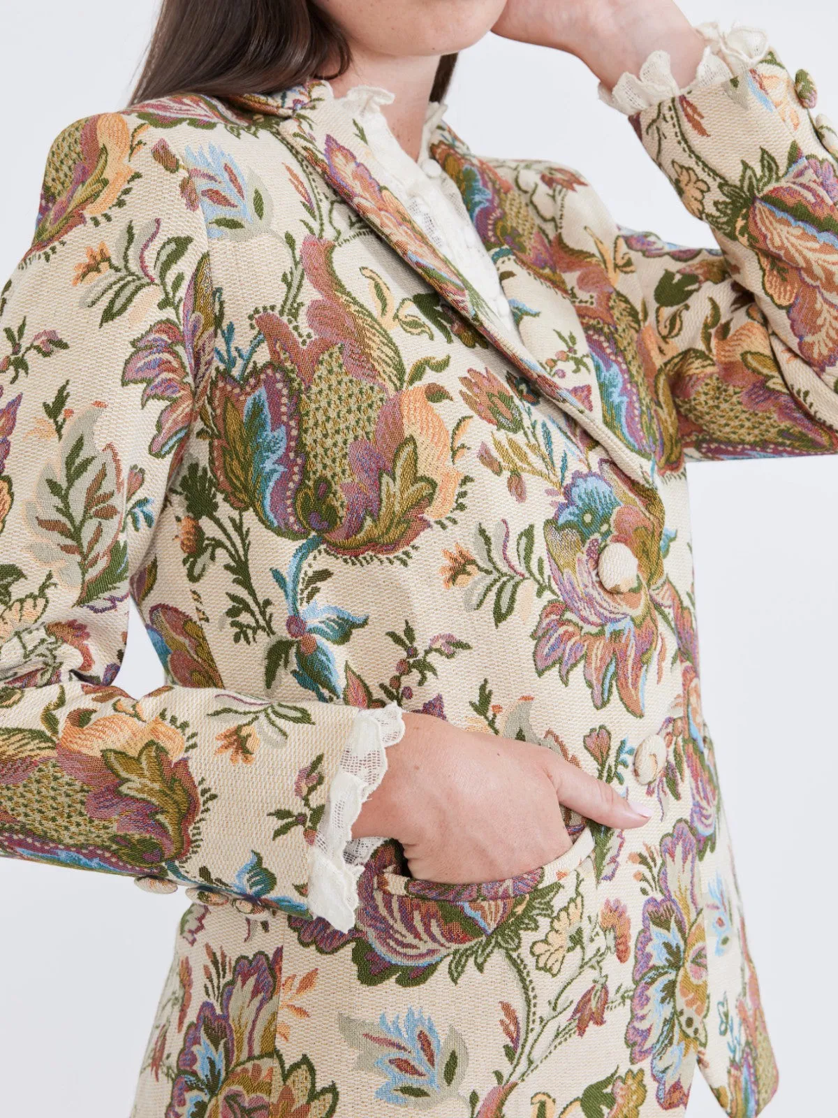 Amber Blazer | Rainbow Floral Jacquard