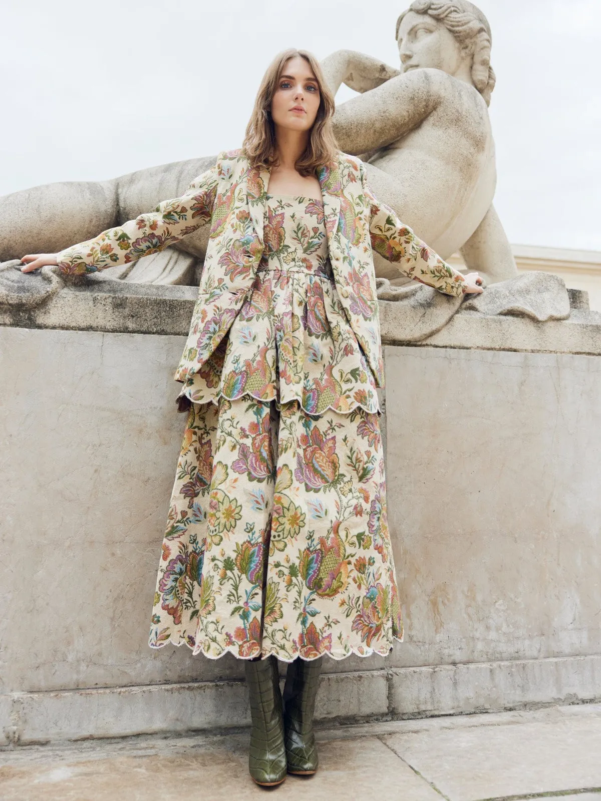Amber Blazer | Rainbow Floral Jacquard