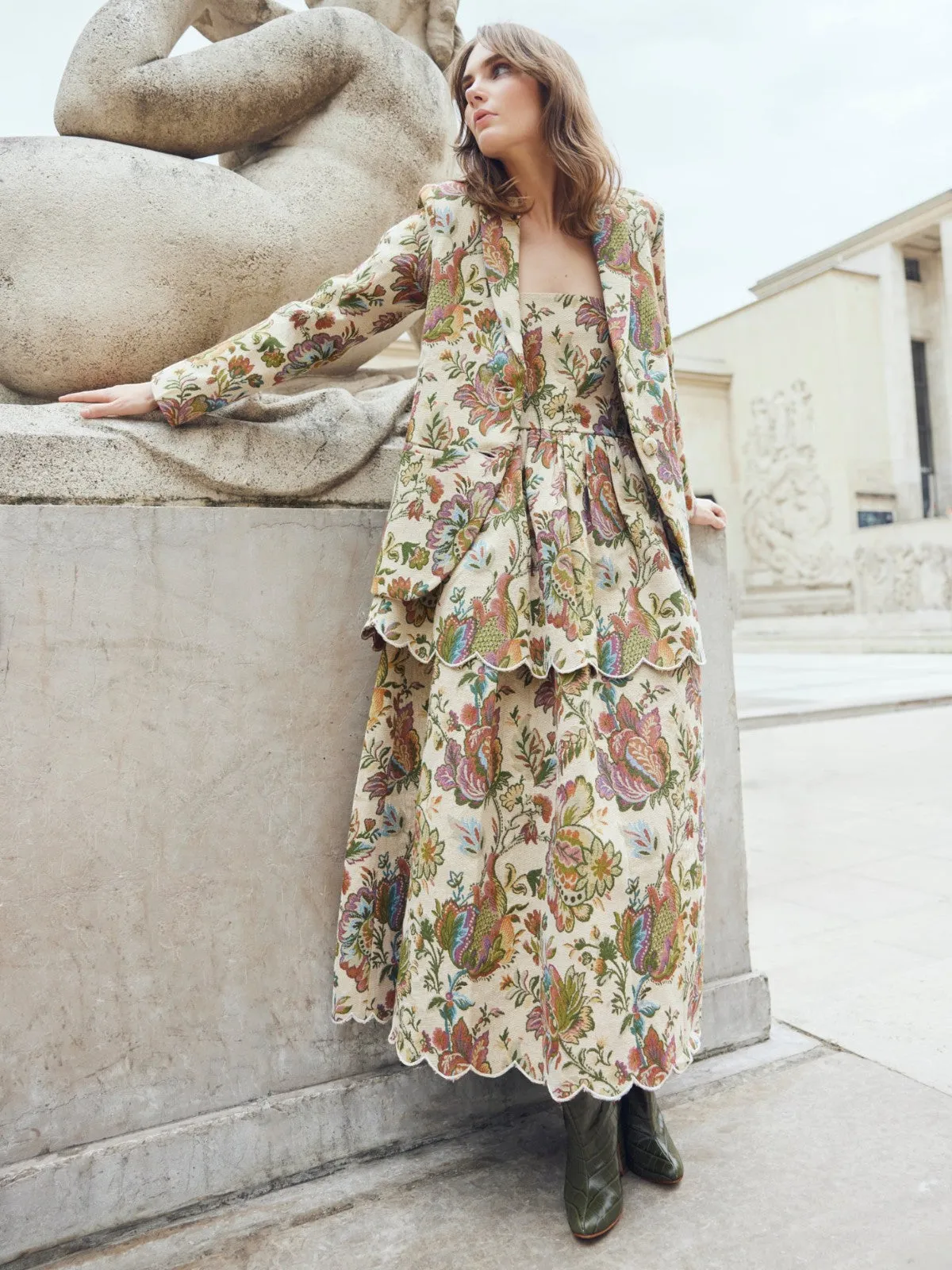 Amber Blazer | Rainbow Floral Jacquard