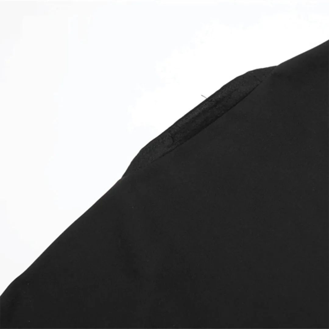 Black Collarless Fitted Blazer