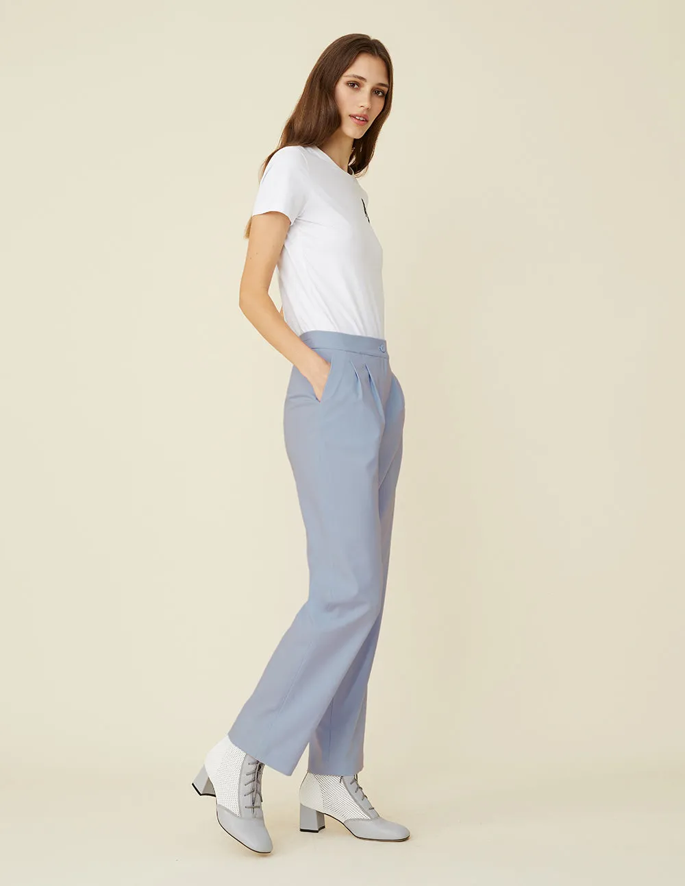 BORA AKSU WIDE-LEG PLEATED TAILORED TROUSERS