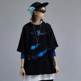 Button Trim Casual T-Shirt