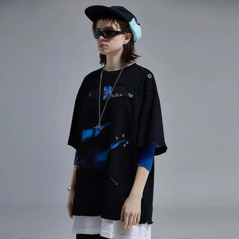 Button Trim Casual T-Shirt