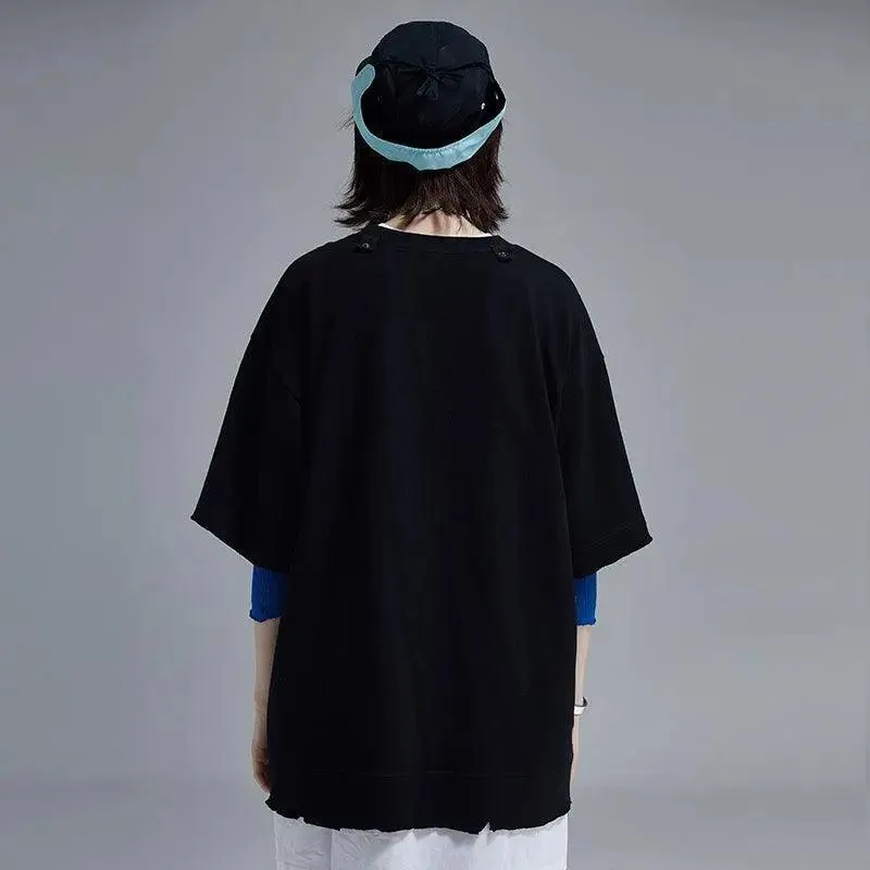 Button Trim Casual T-Shirt