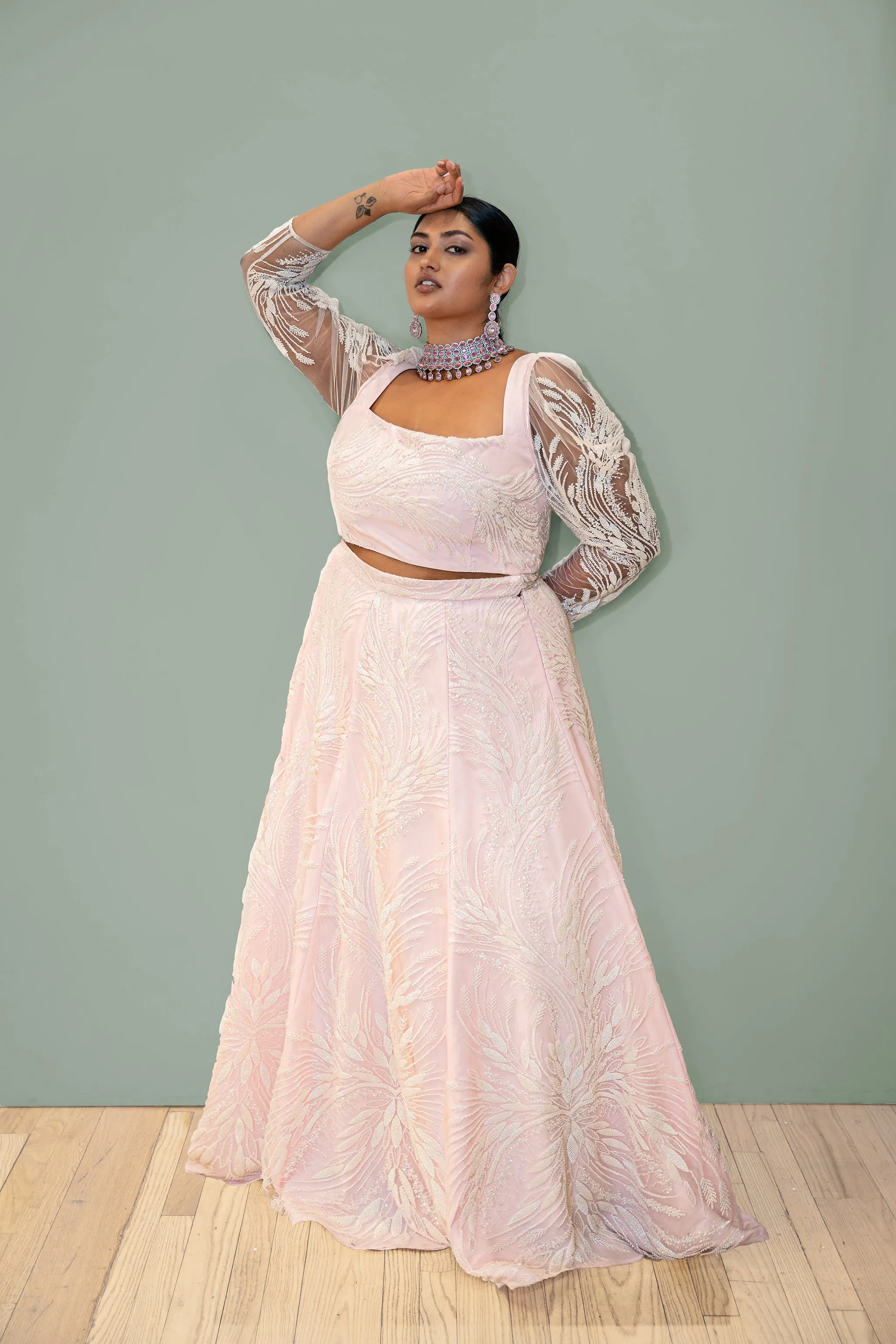CAMILLA Light Pink Lehenga Set
