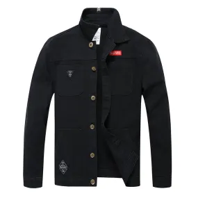 Camouflage Fashion Slim Jean Coat Men's Stretchy Denim Jacket