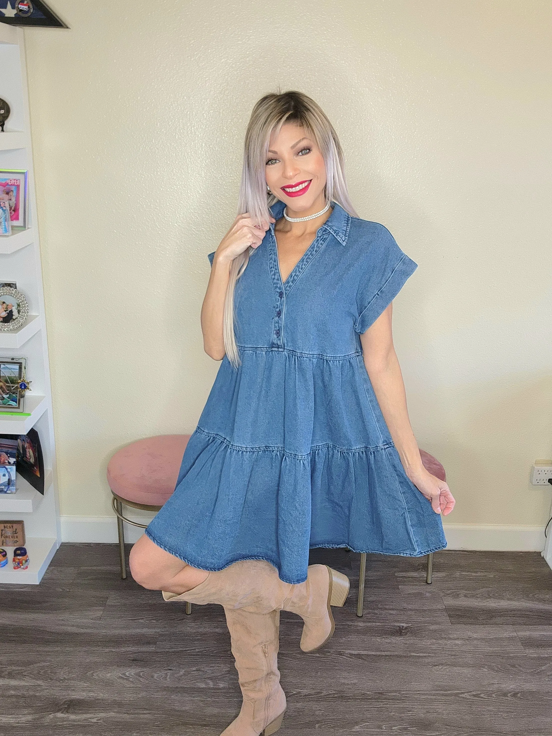 Casual denim dress