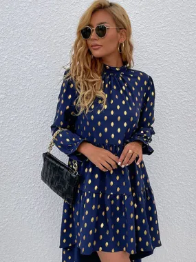 Casual Long-Sleeve Polyester Dress