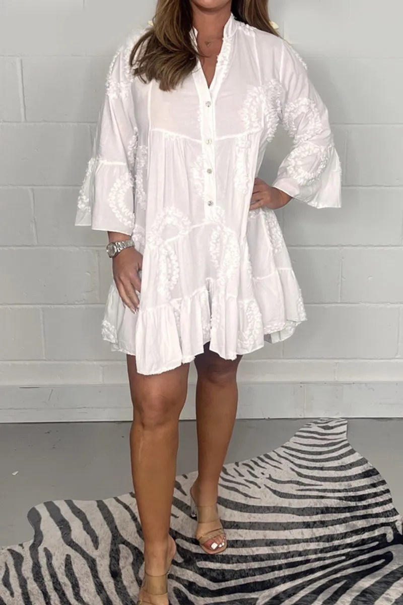 Casual round embossed dress