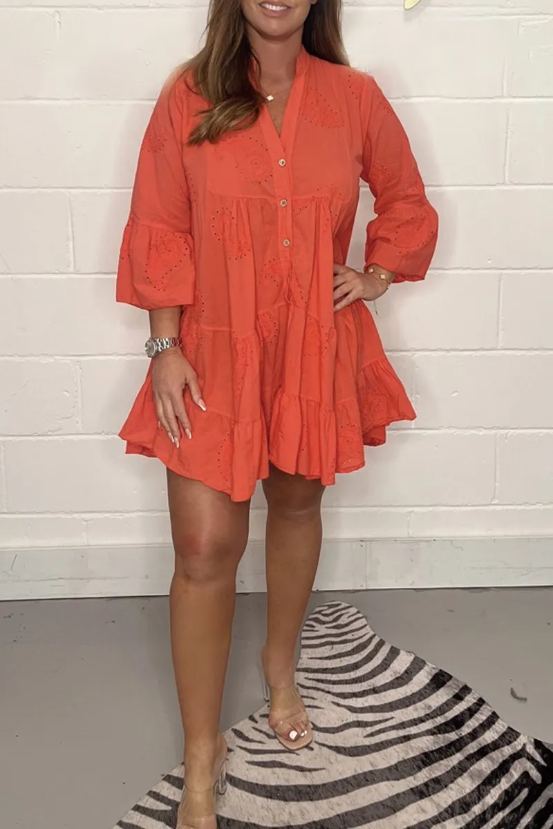 Casual round embossed dress
