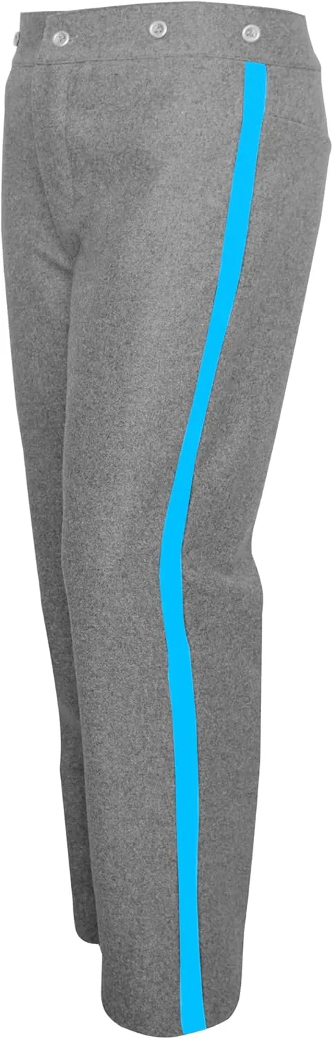 Civil War US Officer's Men '1' inch Trim Trouser-Wool Pants Sky Blue