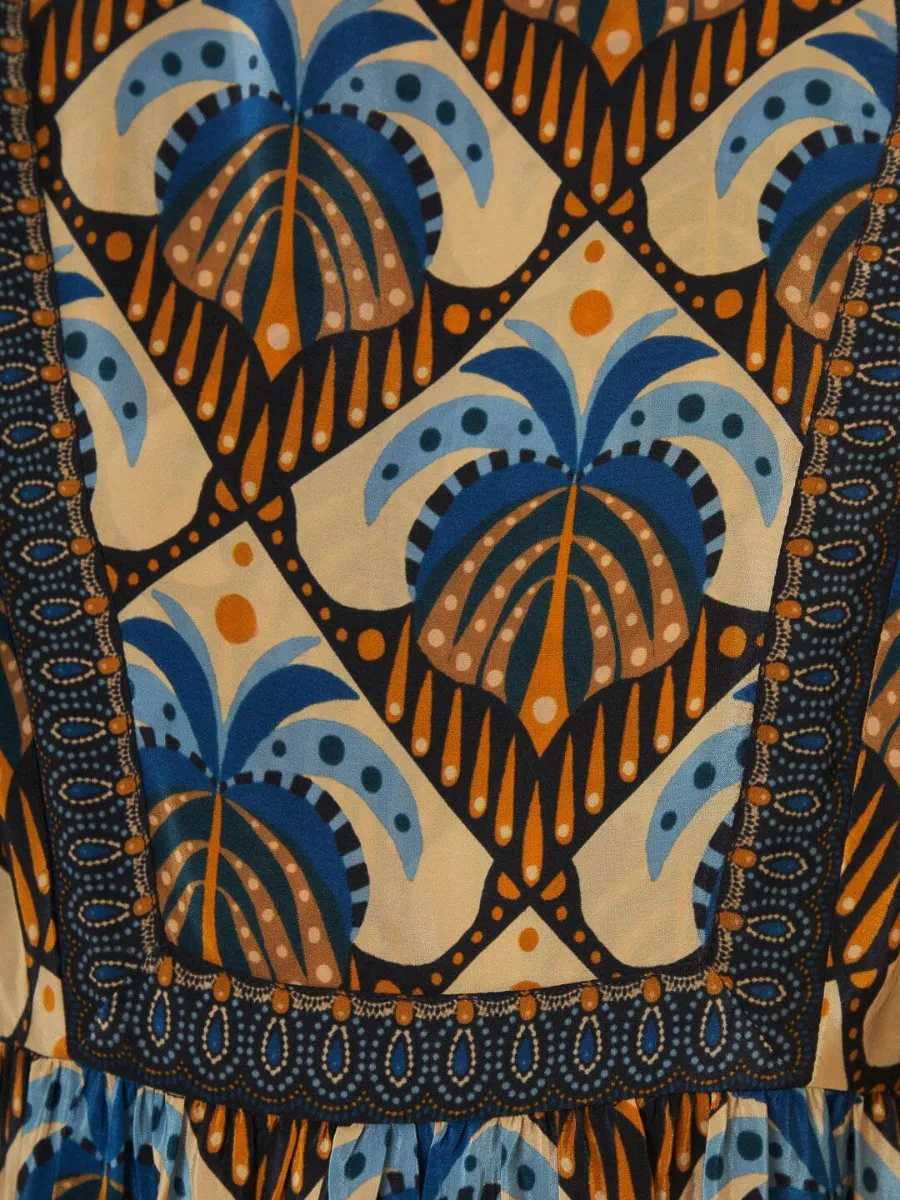 Coconut Print Half-sleeve Dress