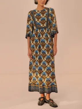 Coconut Print Half-sleeve Dress