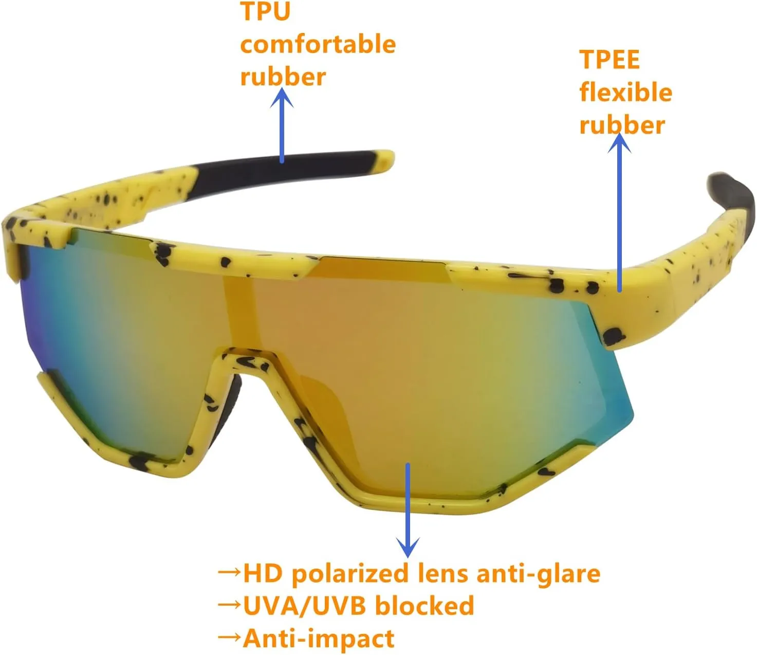 COOLSOME Kids Flexible Polarized Sunglasses with Strap Youth Sport Cycling Baseball for Boys Girls Age 6-12