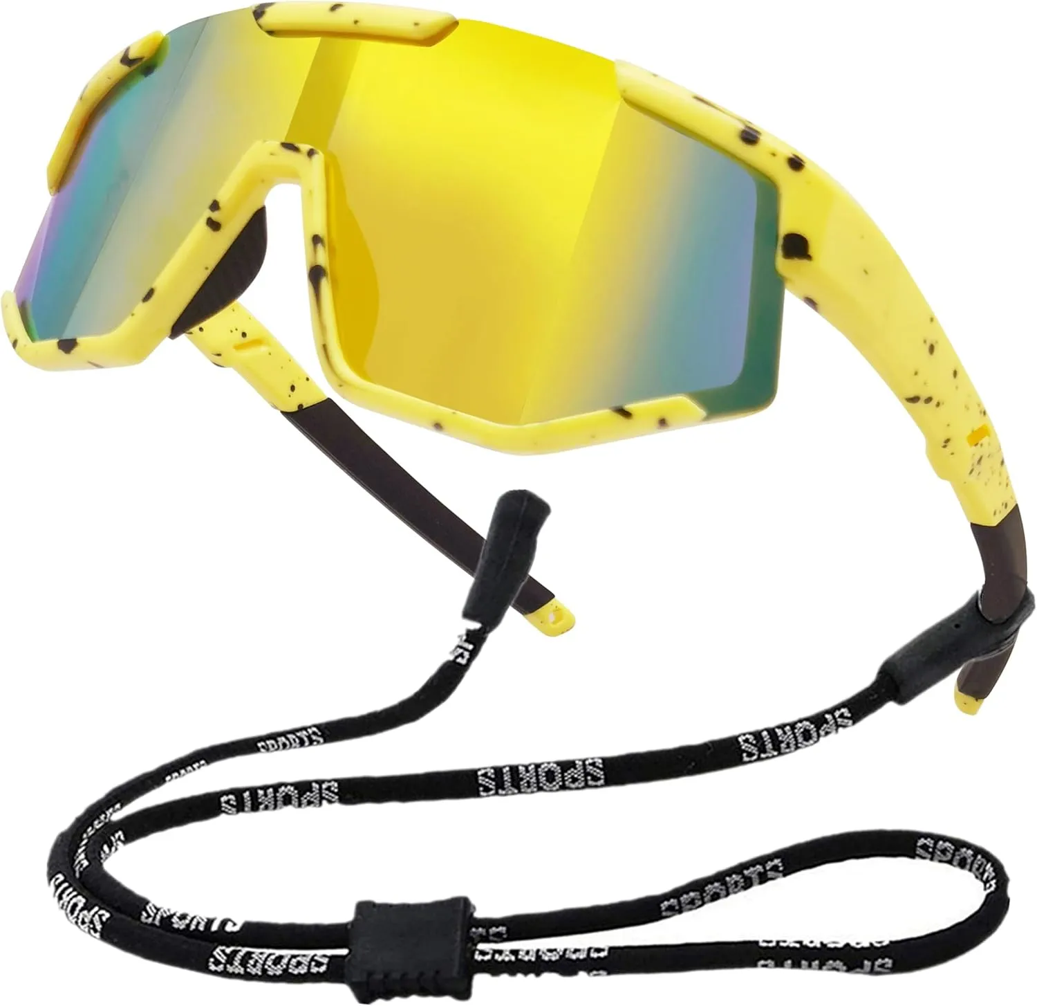 COOLSOME Kids Flexible Polarized Sunglasses with Strap Youth Sport Cycling Baseball for Boys Girls Age 6-12