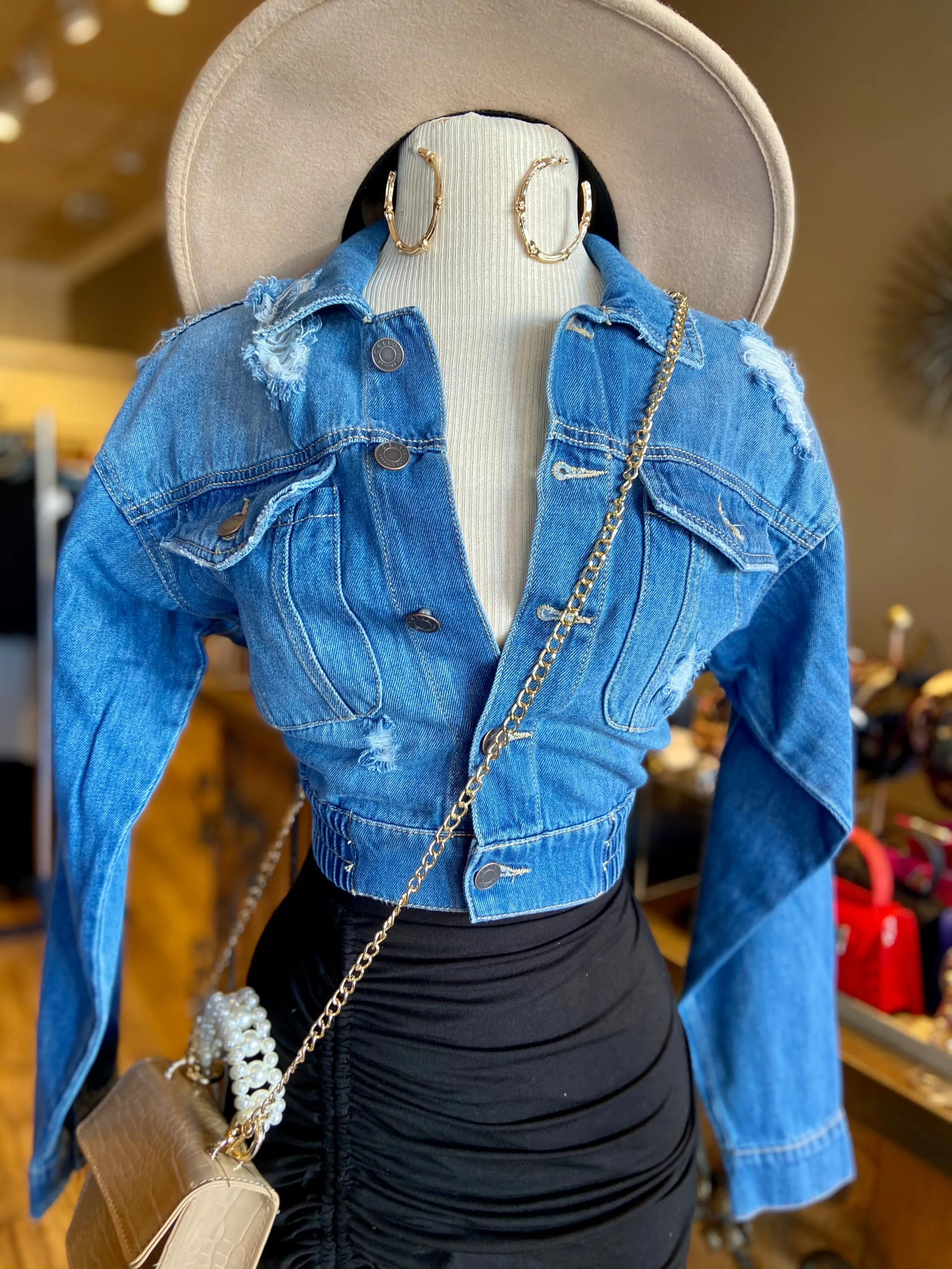 Denim Waistband Jacket