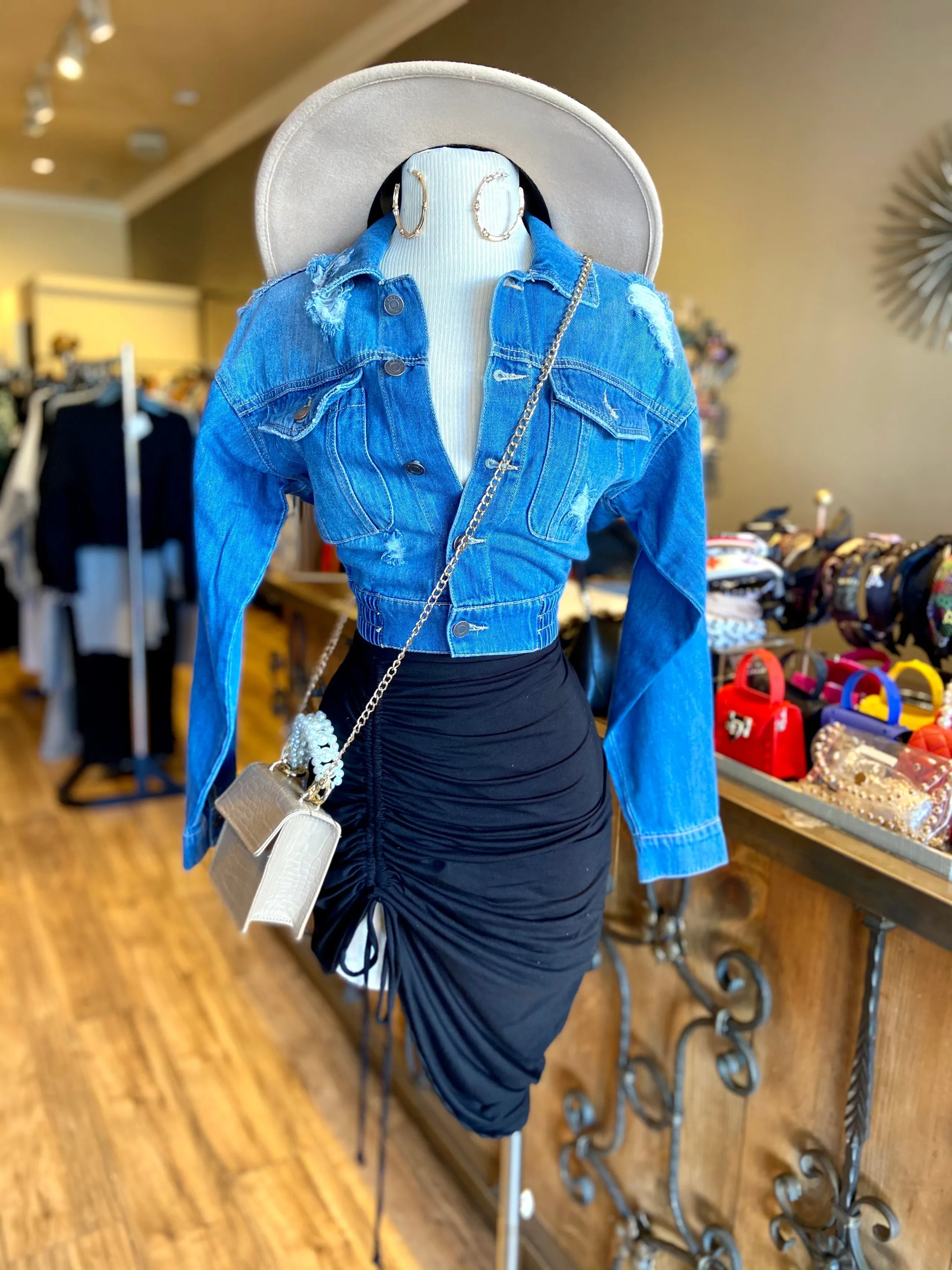 Denim Waistband Jacket
