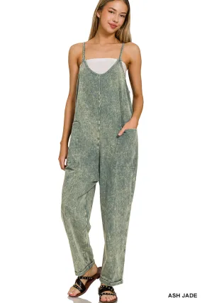 Distressed Overalls with pockets  - Stretchy fabric!