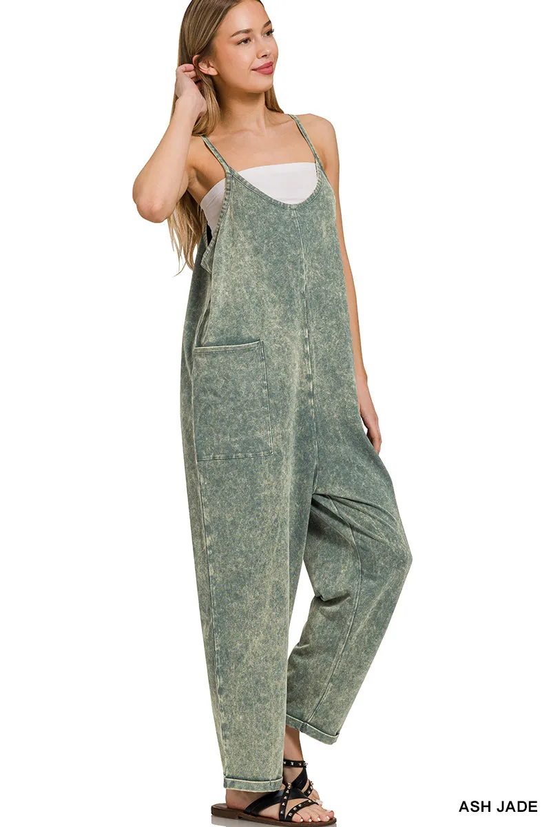 Distressed Overalls with pockets  - Stretchy fabric!