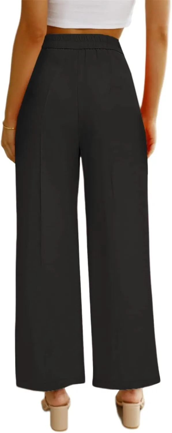 Dress Pants Women Dressy High Waisted Wide Leg Cargo Pants Long Straight Leg Suit Pant Business Work Office Trousers