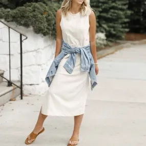 Everlane Long Weekend Tank Pocket Cotton T-Shirt Midi Dress (XS)