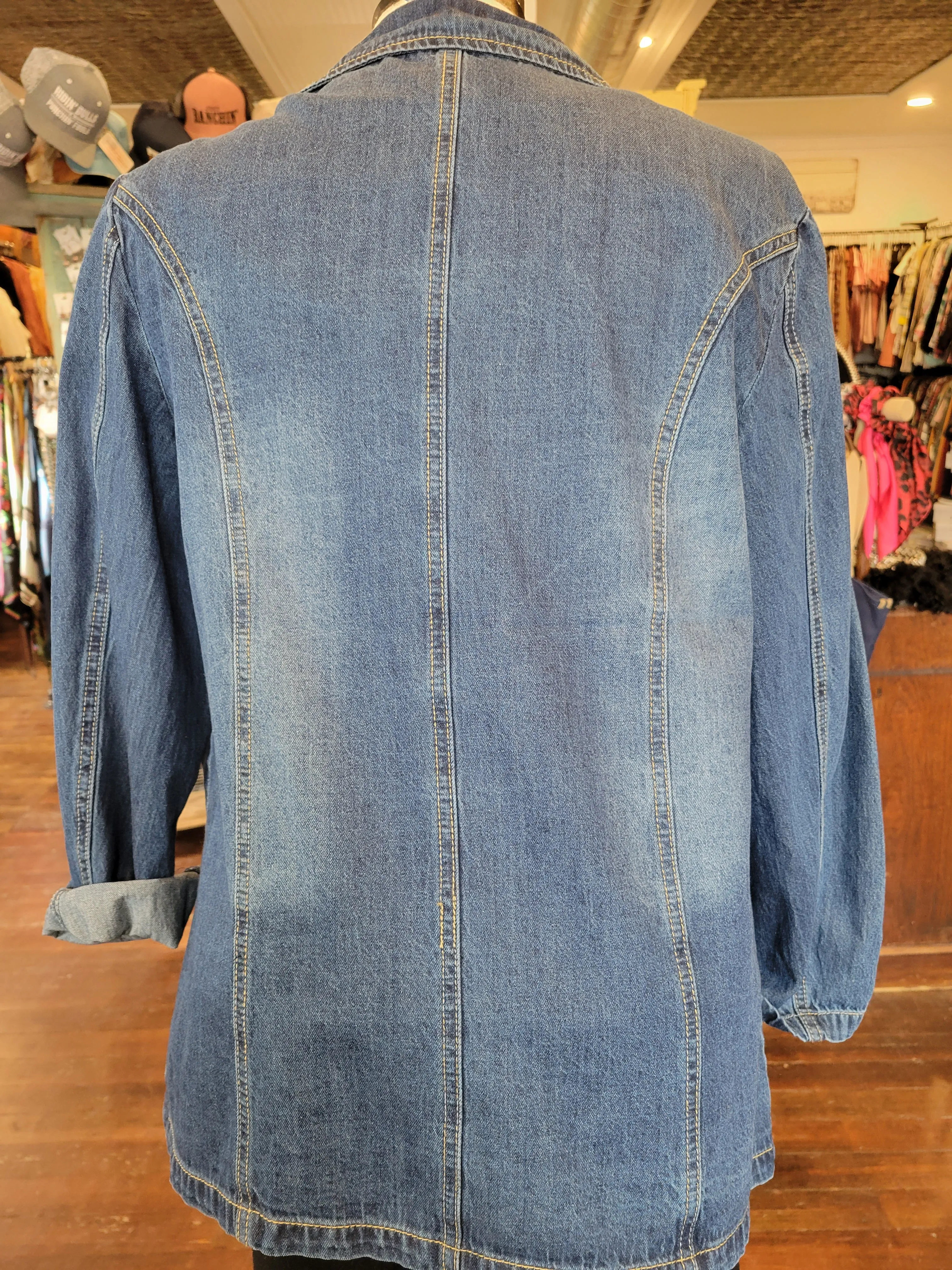Fitted Denim Blazer