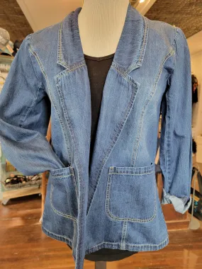 Fitted Denim Blazer