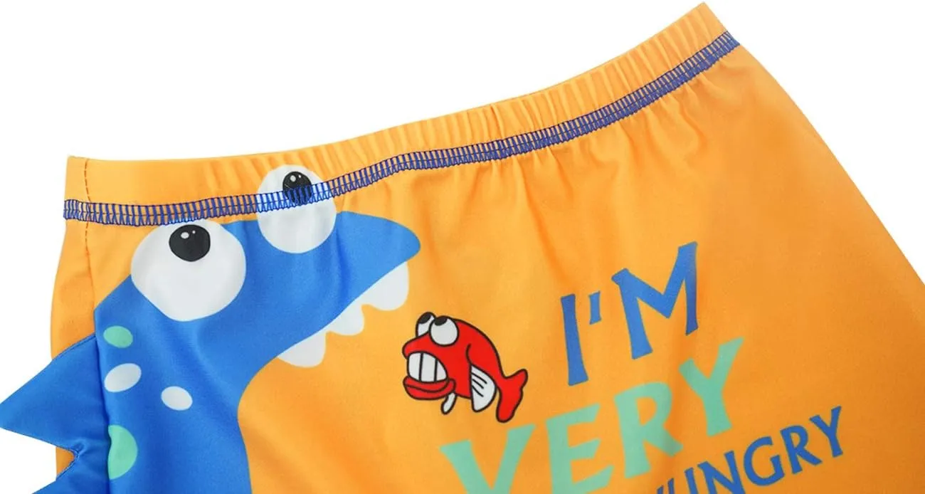 Happy Cherry Baby Boys Swimming Trunks Cartoon Swimwear Short with Hat