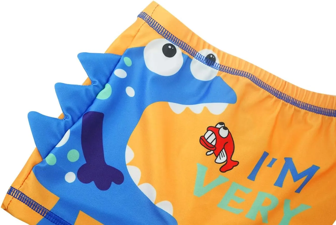 Happy Cherry Baby Boys Swimming Trunks Cartoon Swimwear Short with Hat