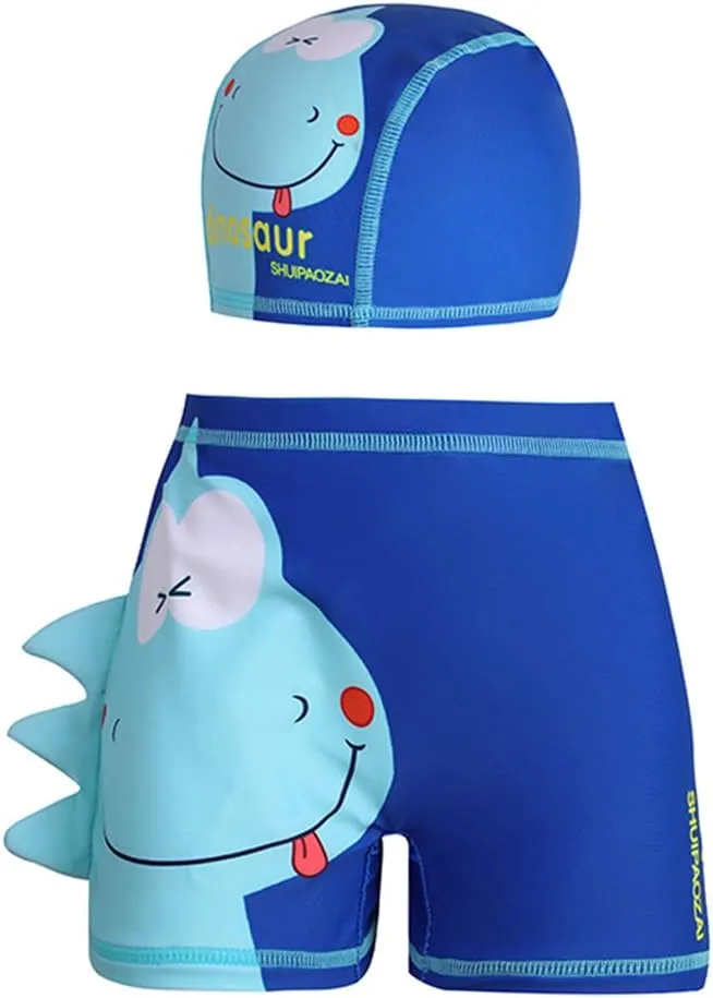 Happy Cherry Baby Boys Swimming Trunks Cartoon Swimwear Short with Hat