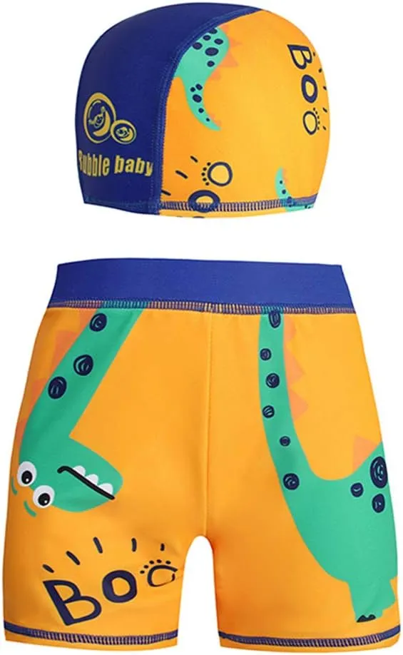 Happy Cherry Baby Boys Swimming Trunks Cartoon Swimwear Short with Hat