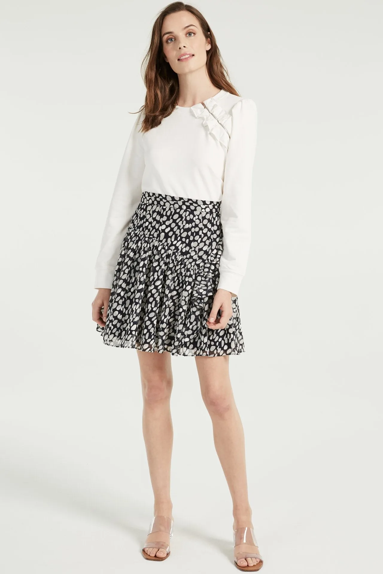 Heidi Abstract Dot Burnout Skirt
