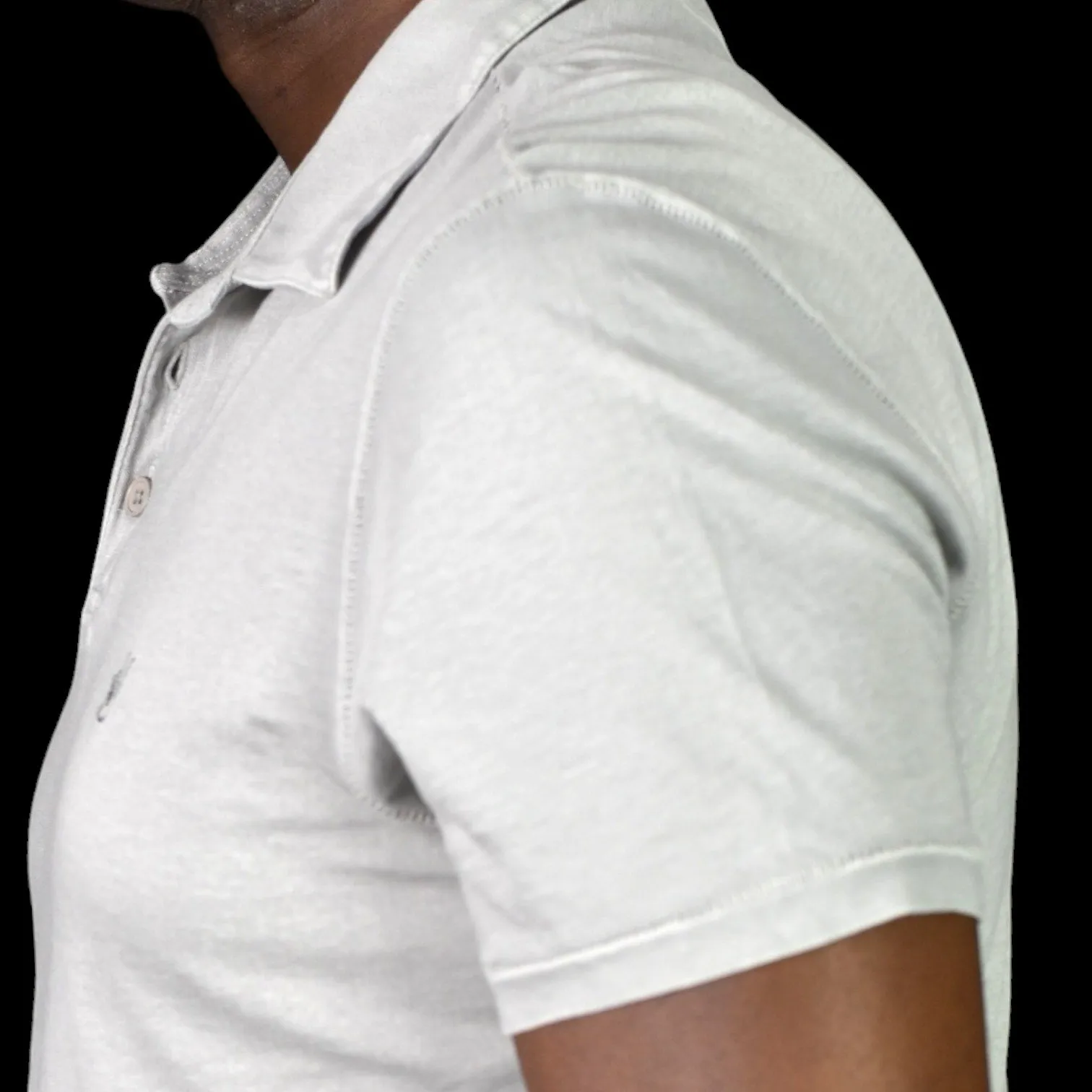 John Varvatos Victor Peace Polo Shirt Gray Slim Fit Short Sleeves Cotton Size Medium