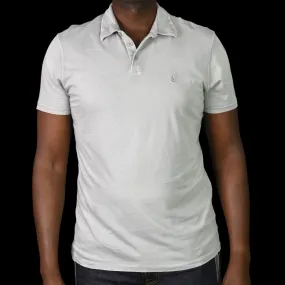 John Varvatos Victor Peace Polo Shirt Gray Slim Fit Short Sleeves Cotton Size Medium