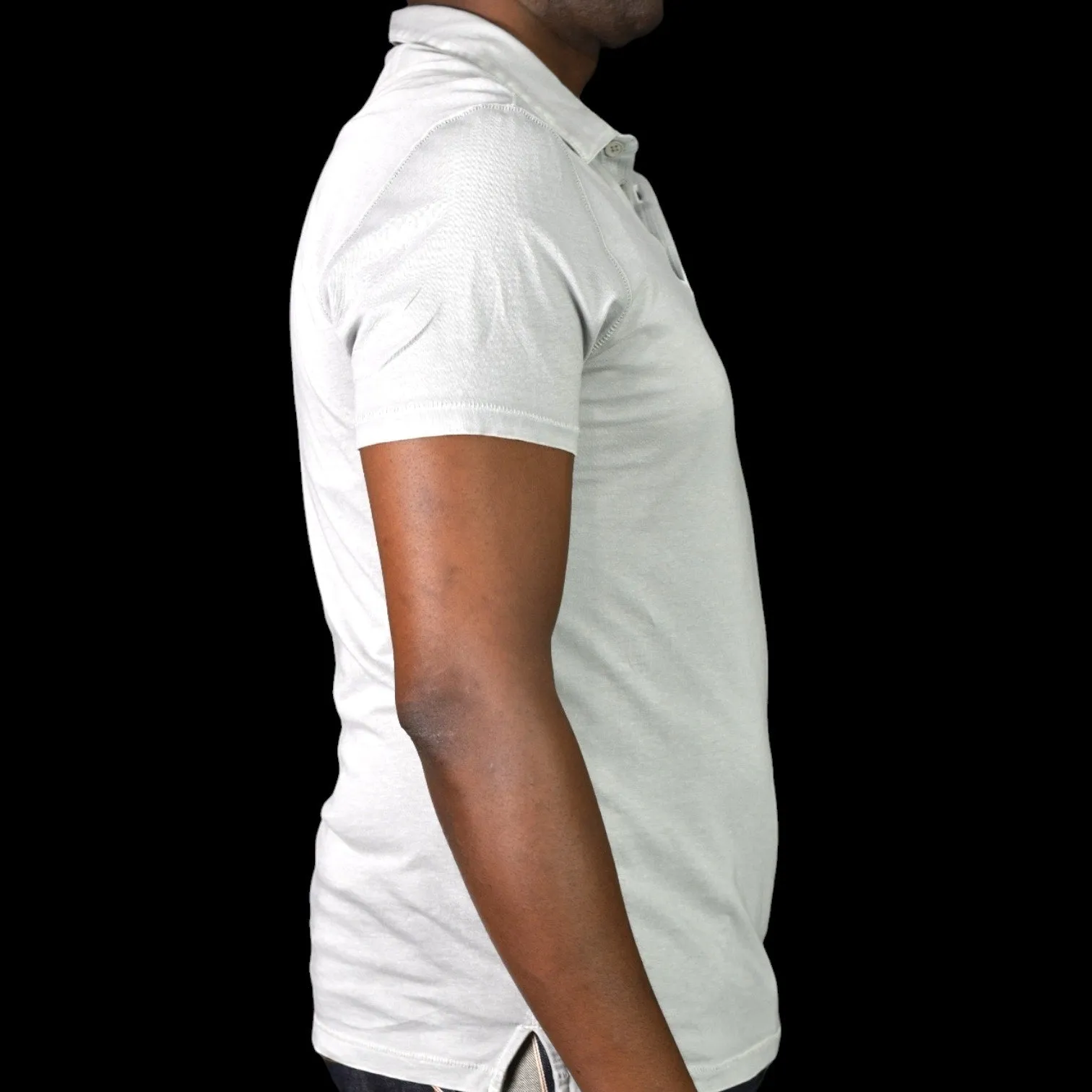 John Varvatos Victor Peace Polo Shirt Gray Slim Fit Short Sleeves Cotton Size Medium