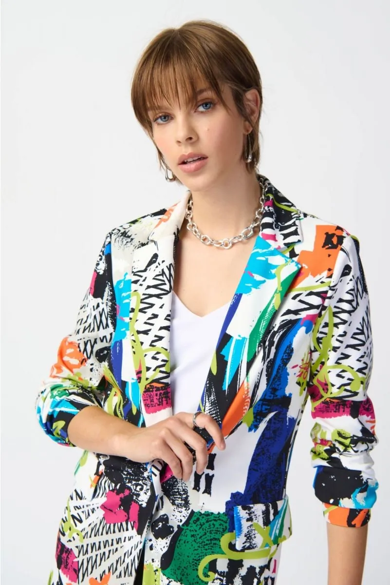JOSEPH RIBKOFF 241302 Abstract Print Blazer