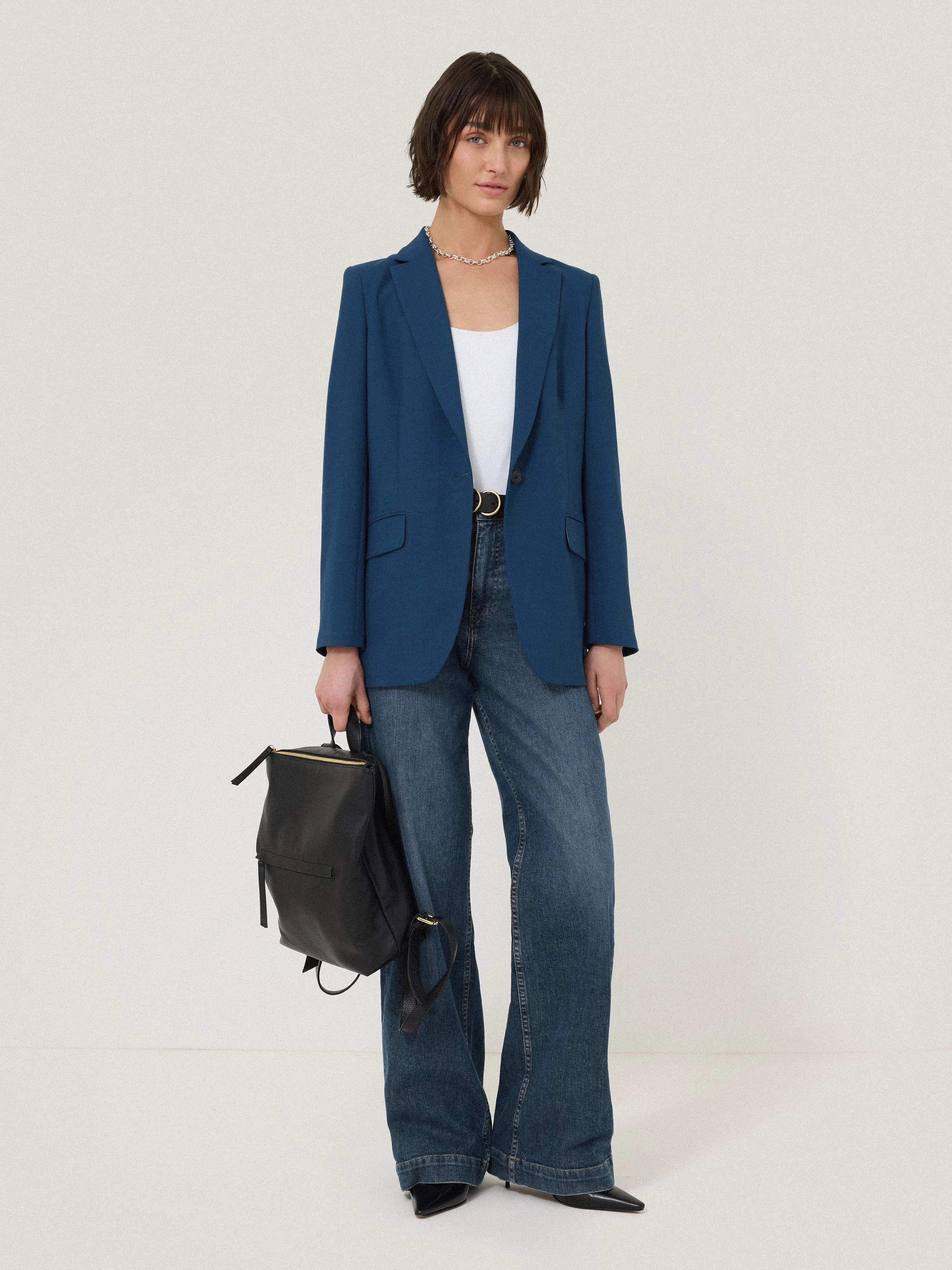 Knox Crosshatch Blazer | Blue