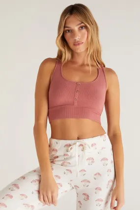 Lake Rib Tank Bra | Pale Rose