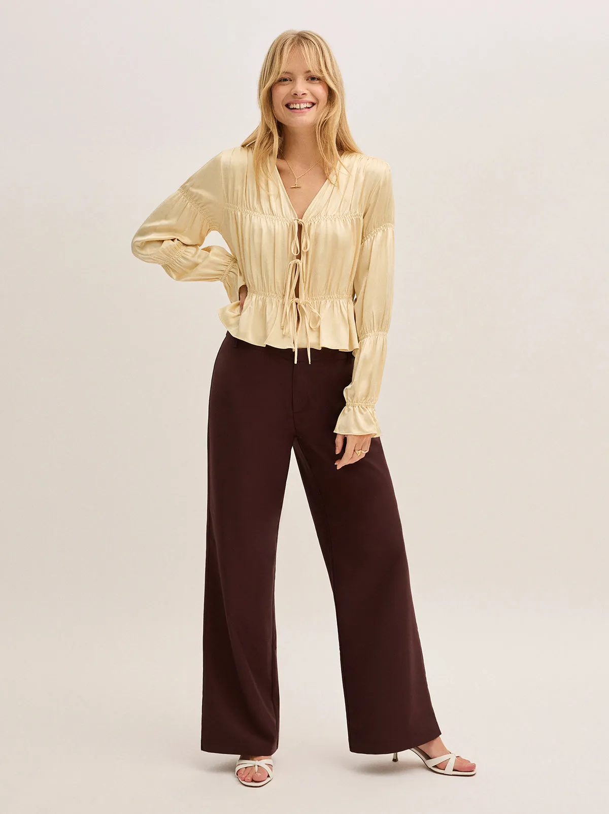 Maia Butter Yellow Satin Top