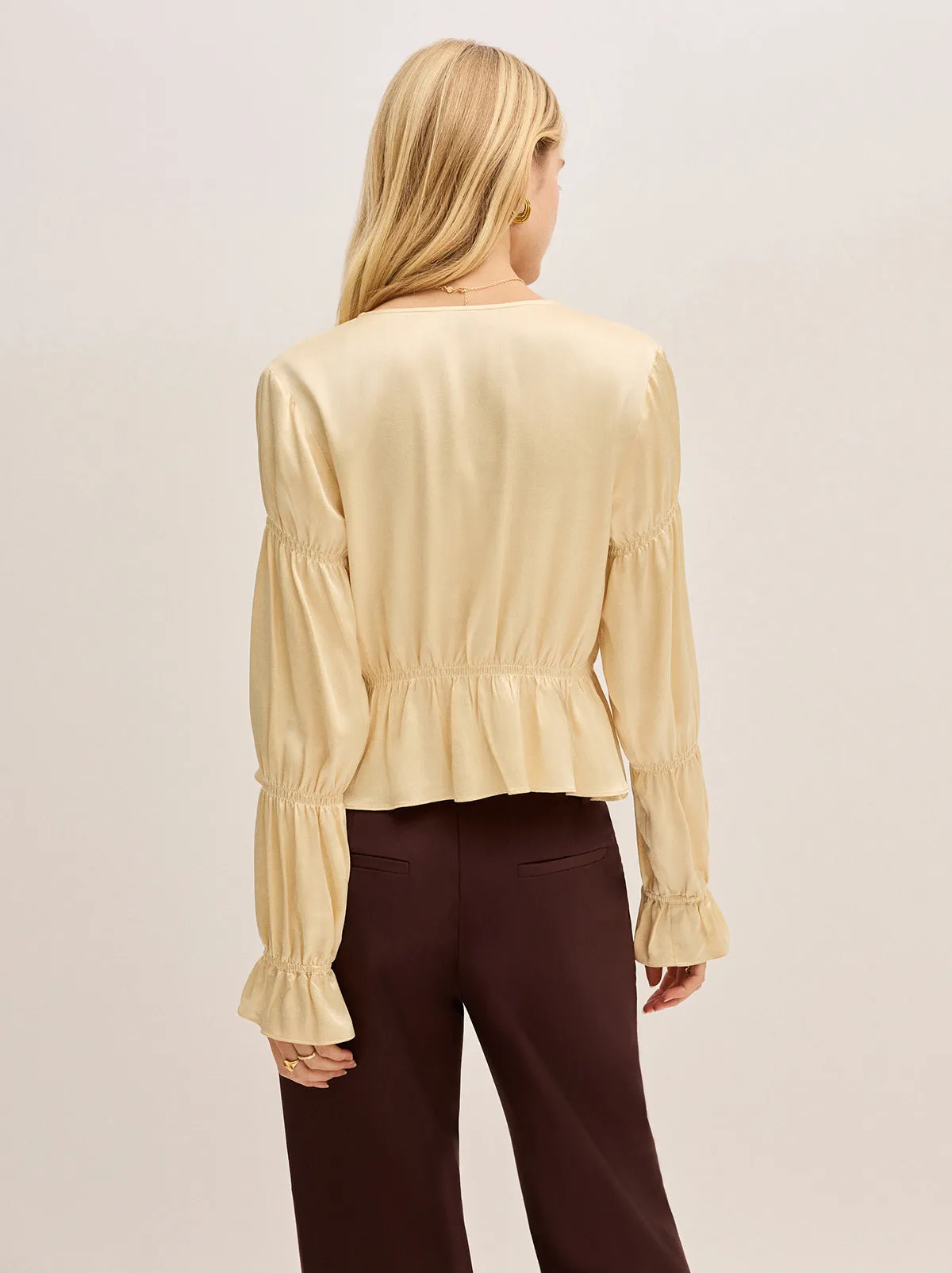 Maia Butter Yellow Satin Top