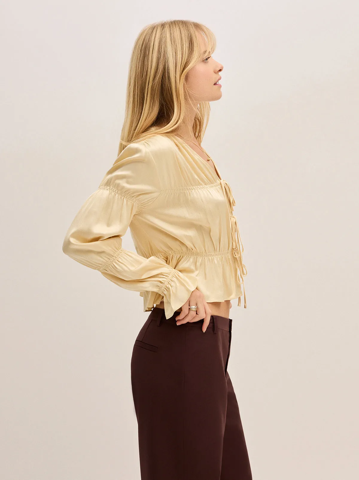 Maia Butter Yellow Satin Top