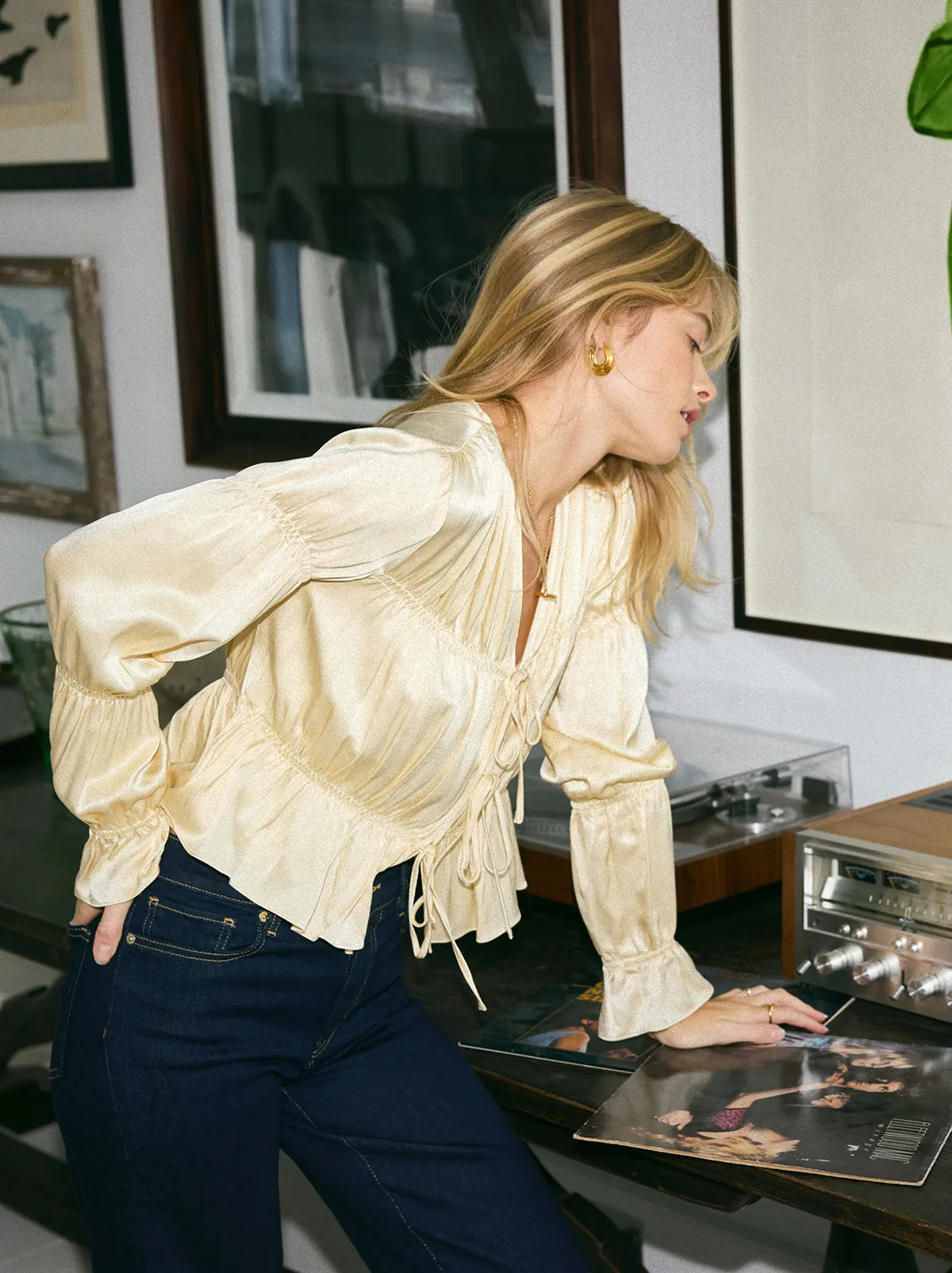 Maia Butter Yellow Satin Top