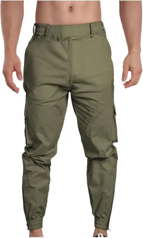 Men's Cargo Pants Made of Cotton Elastic Waist Jogging Trousers Casual Outdoor Trousers 2025