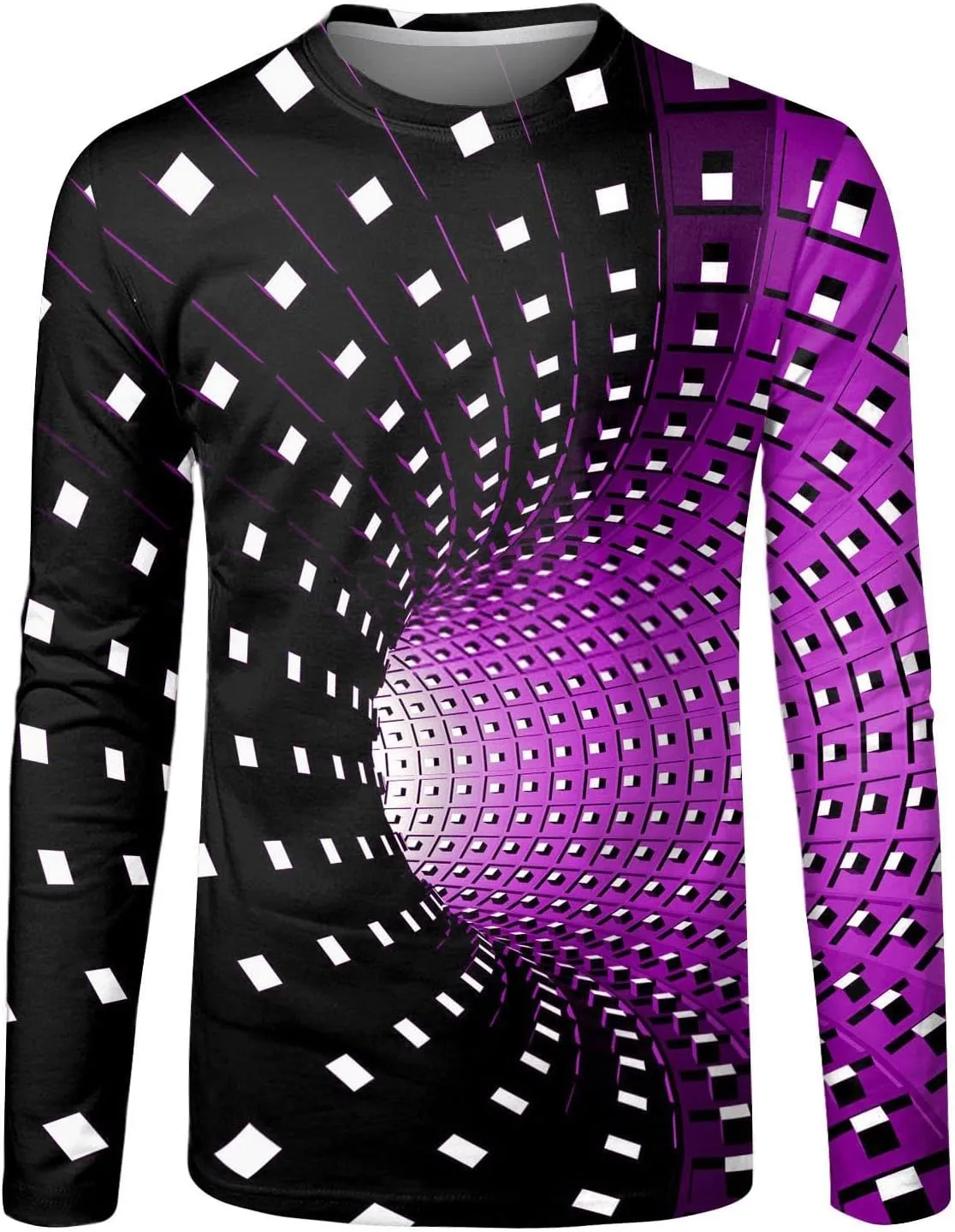 Mens Hipster Optical Illusion 3D Print T-Shirts Funny Graphic Crewneck Short Sleeve Tees Casual Lightweight Comfy Fitted Tops