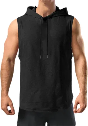 Mens Work Out Gym Beach Vest Hoods Coat for Man Sleeveless Hawaiian Cami Tank Hooded Tropical Fall Winter Vest 2025