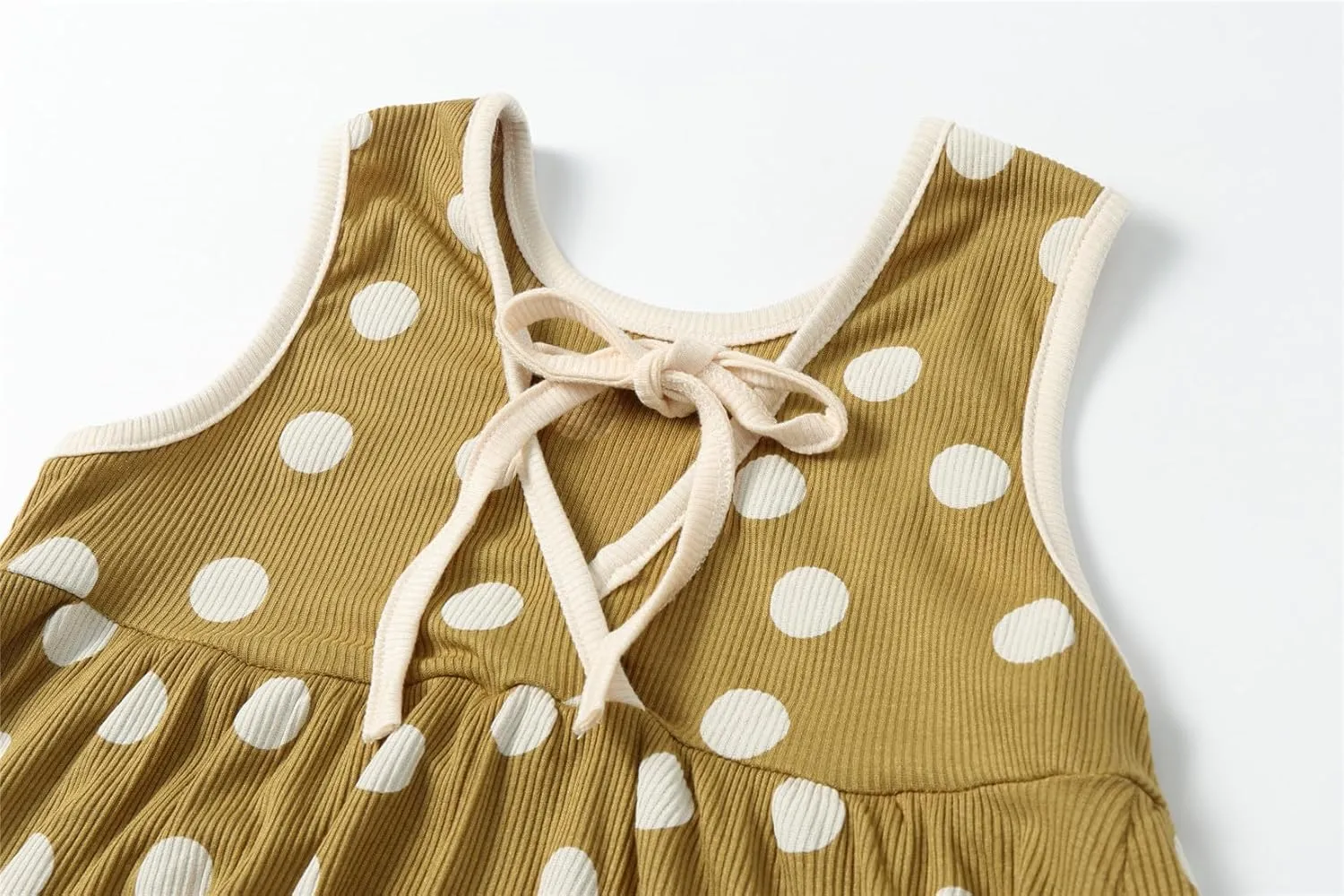 Mud Kingdom Ruffle Girls Peter Pan Collar Dress Summer Casual Sleeveless Sundress Casual Short Dress