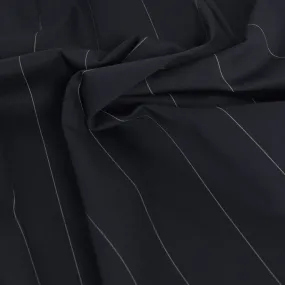 Navy Striped Stretchy Cotton 2418